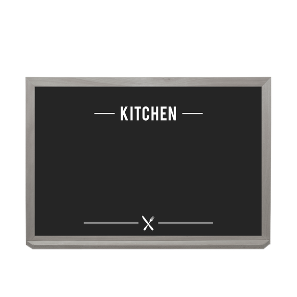 Kitchen Logo Wood Frame | Custom Printed Landscape Magnetic Steel Chalkboard
