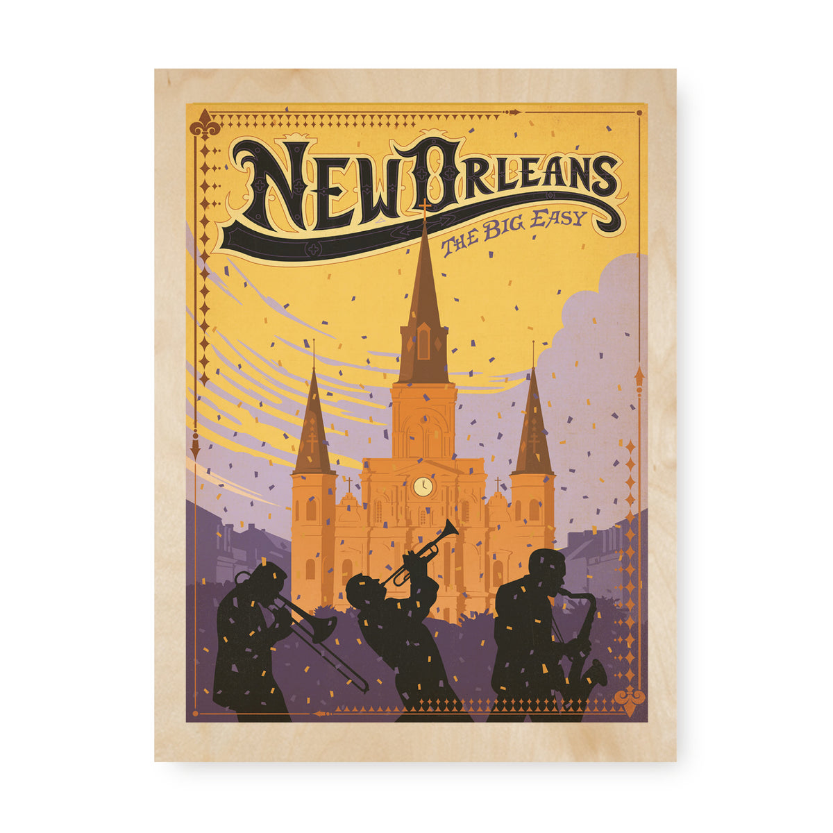New Orleans | Graphic Wood Print – New York Blackboard