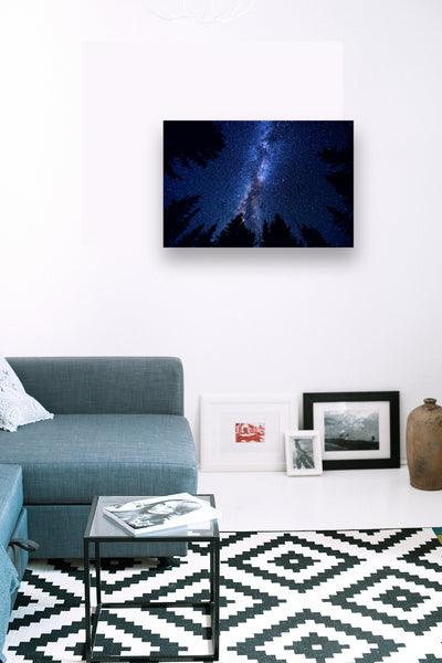 Woodland Milky Way | Wood Print | Landscape Wood Print Collection