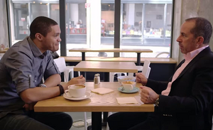 Jerry Seinfeld and Trevor Noah visit One Girl Cookie for Comedians in Cars Getting Coffee