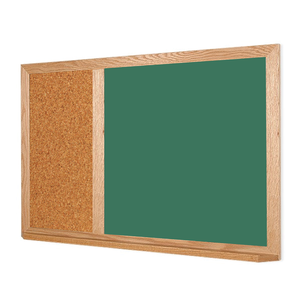 Wood Frame | Green Lam-Rite Landscape Chalkboard & Natural Cork 2/3