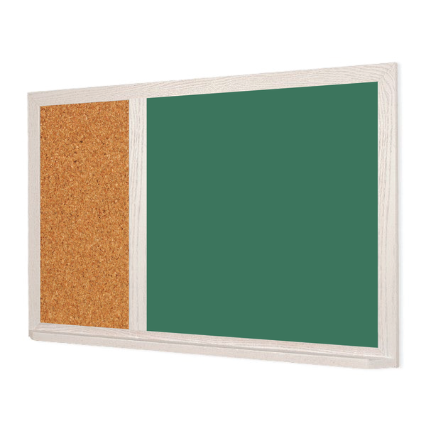Wood Frame | Green Lam-Rite Landscape Chalkboard & Natural Cork 2/3