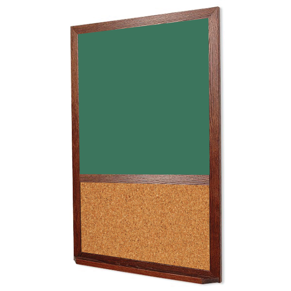 Wood Frame | Green Lam-Rite Portrait Chalkboard & Natural Cork 2/3
