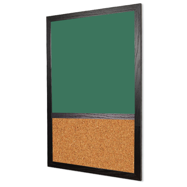 Wood Frame | Green Lam-Rite Portrait Chalkboard & Natural Cork 2/3