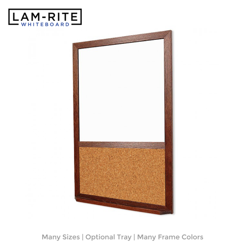 Wood Frame | Portrait Lam-Rite Whiteboard & Natural Cork 2/3