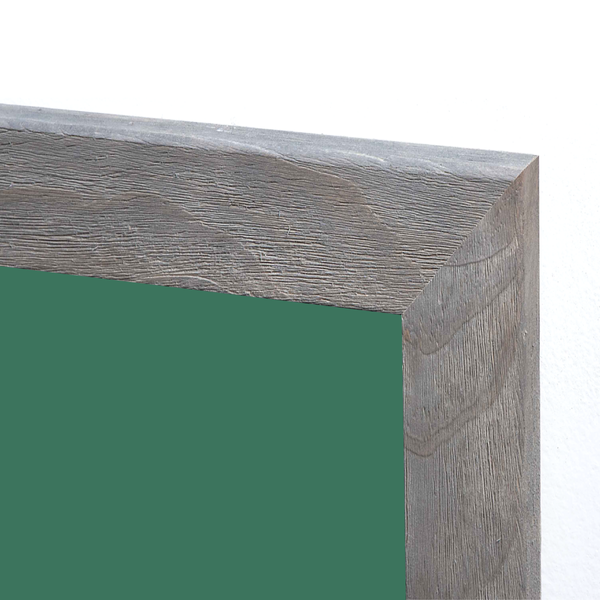 5' Wide - Barnwood Distressed Wood Framed | Ceramic Steel Portrait Green Chalkboard