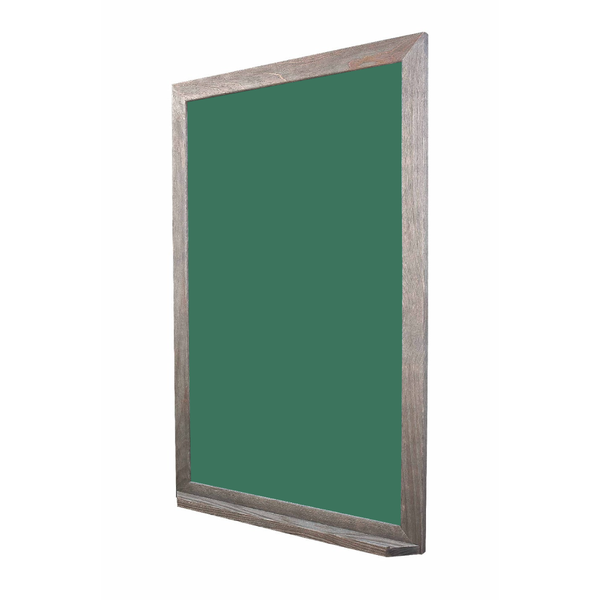 5' Wide - Barnwood Distressed Wood Framed | Lam-Rite Portrait Green Chalkboard