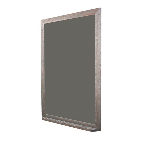 Barnwood Distressed Wood Framed | Ceramic Steel Slate Gray Portrait Chalkboard