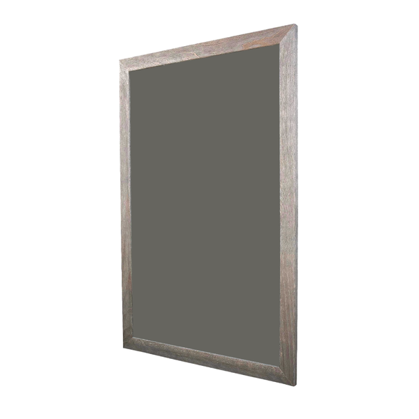 Barnwood Distressed Wood Framed | Ceramic Steel Slate Gray Portrait Chalkboard