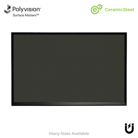 Ebony Aluminum Frame | Landscape Black Ceramic Steel Chalkboard