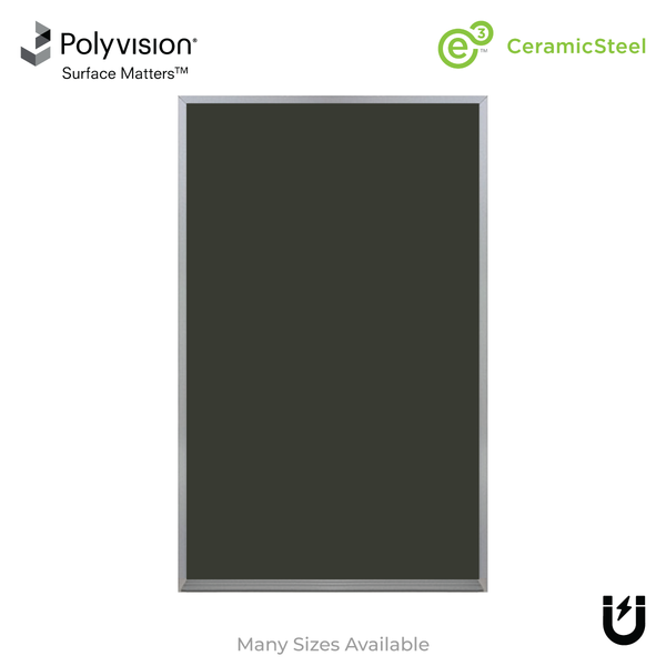 Satin Aluminum Frame | Portrait Black Ceramic Steel Chalkboard