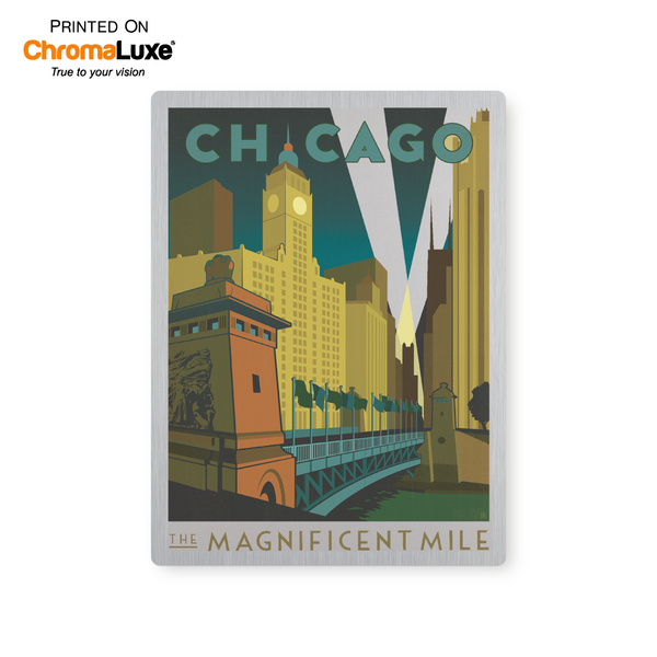 Chicago Magnificent Mile | Graphic Metal Print