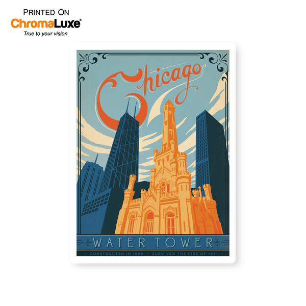 Chicago Water Tower | Graphic Metal Print