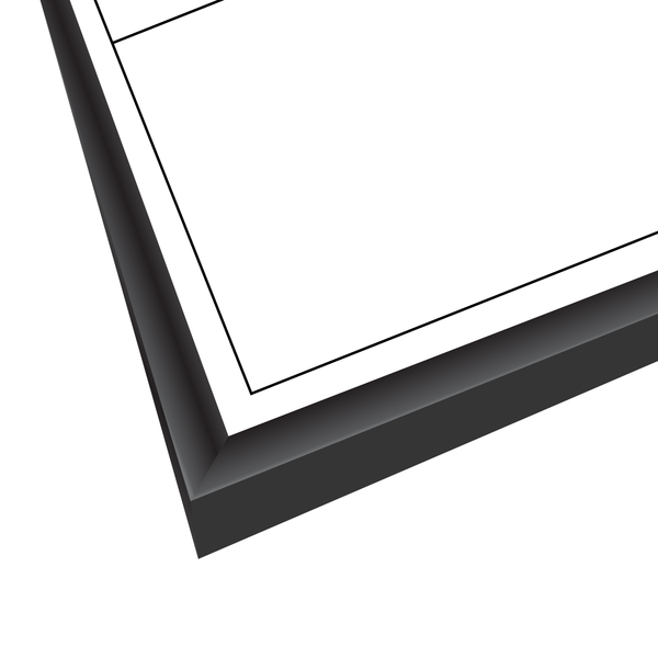 Combination Monthly Calendar | Black Olive FORBO | Ebony Aluminum Minimalist Frame Landscape