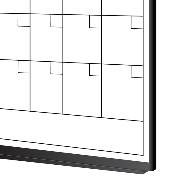 Combination Monthly Calendar | Blanched Almond FORBO | Ebony Aluminum Minimalist Frame Portrait