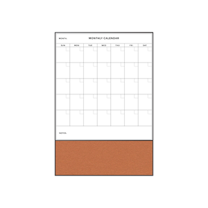 Combination Monthly Calendar | Cinnamon Bark FORBO | Ebony Aluminum Minimalist Frame Portrait