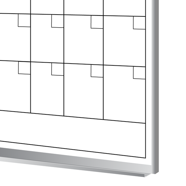 Combination Monthly Calendar | Duck Egg FORBO | Satin Aluminum Minimalist Frame Landscape
