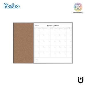 Combination Monthly Calendar | Nutmeg Spice FORBO | Ebony Aluminum Minimalist Frame Landscape