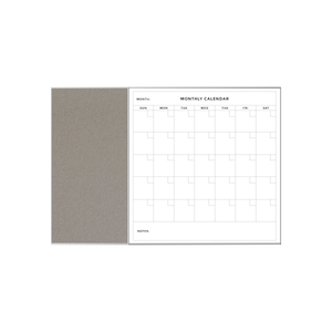 Combination Monthly Calendar | Potato Skin FORBO | Satin Aluminum Minimalist Frame Landscape