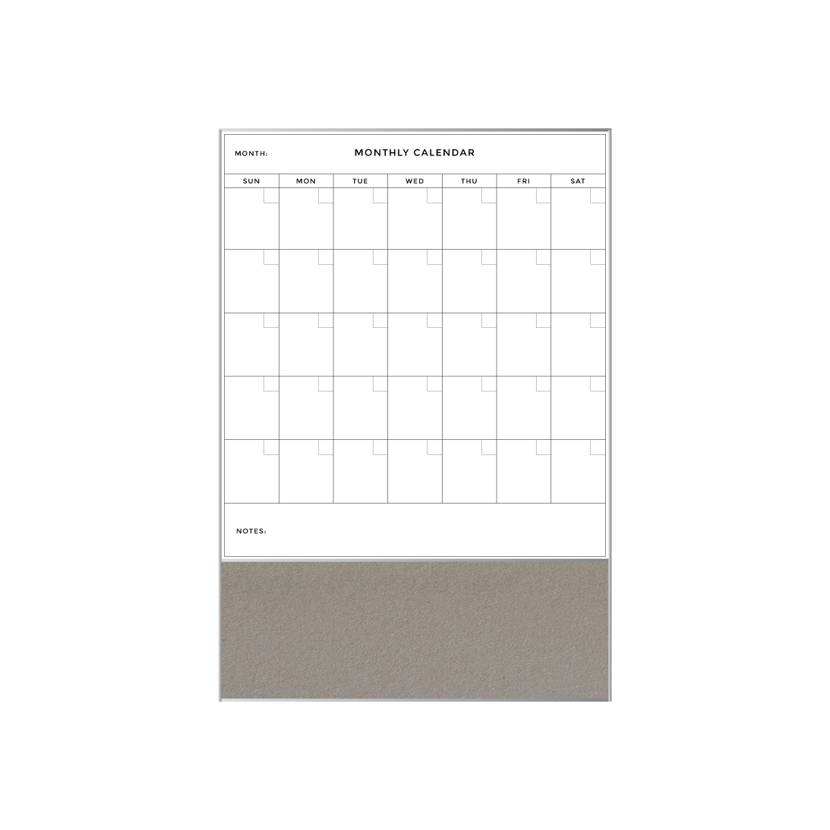 Combination Monthly Calendar | Potato Skin FORBO | Satin Aluminum Minimalist Frame Portrait
