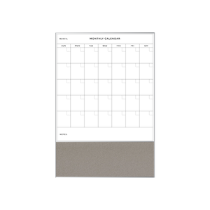 Combination Monthly Calendar | Potato Skin FORBO | Satin Aluminum Minimalist Frame Portrait