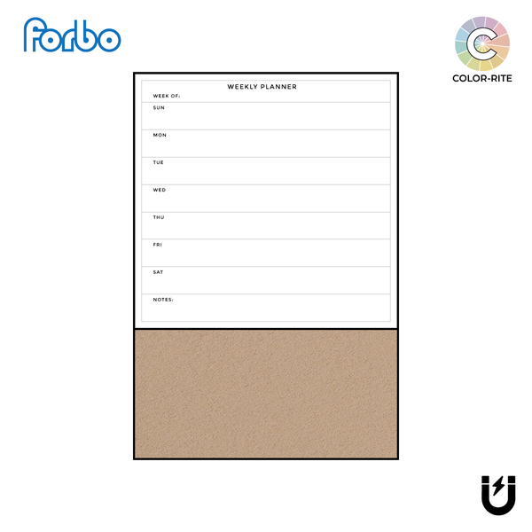 Combination Weekly Planner | Blanched Almond FORBO | Ebony Aluminum Minimalist Frame Portrait