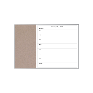 Combination Weekly Planner | Brown Rice FORBO | Satin Aluminum Minimalist Frame Landscape