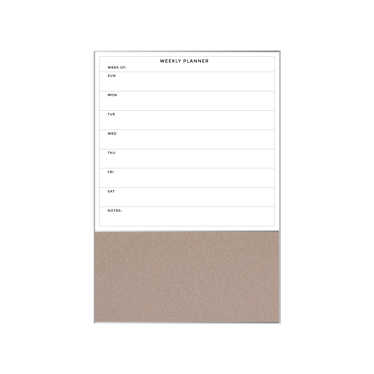 Combination Weekly Planner | Brown Rice FORBO | Satin Aluminum Minimalist Frame Portrait