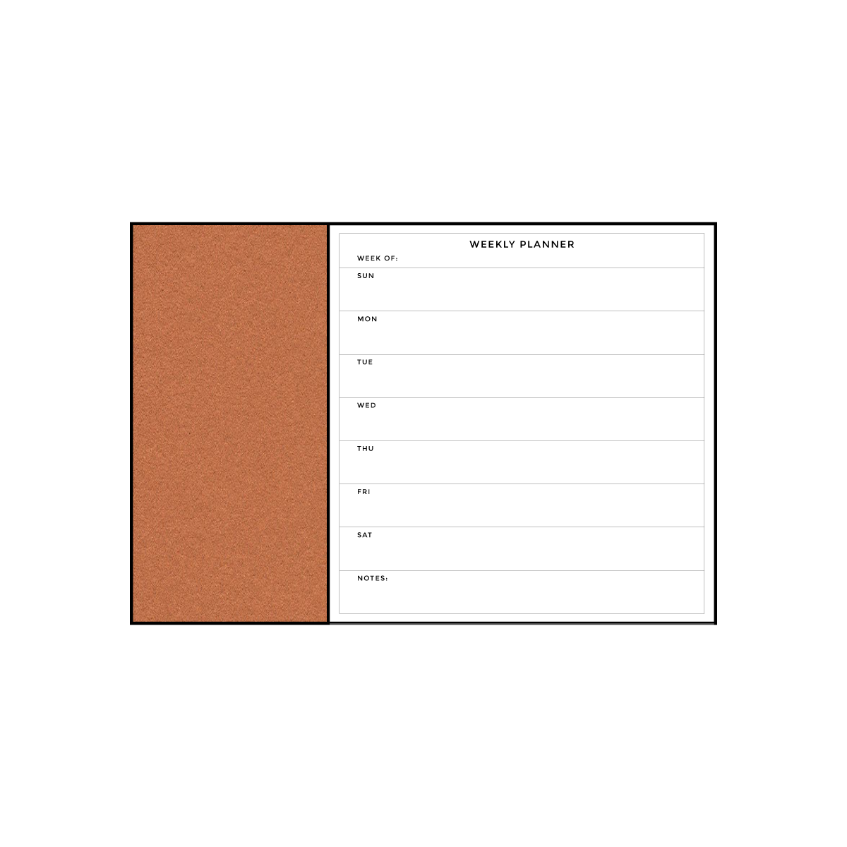Combination Weekly Planner | Cinnamon Bark FORBO | Ebony Aluminum Minimalist Frame Landscape