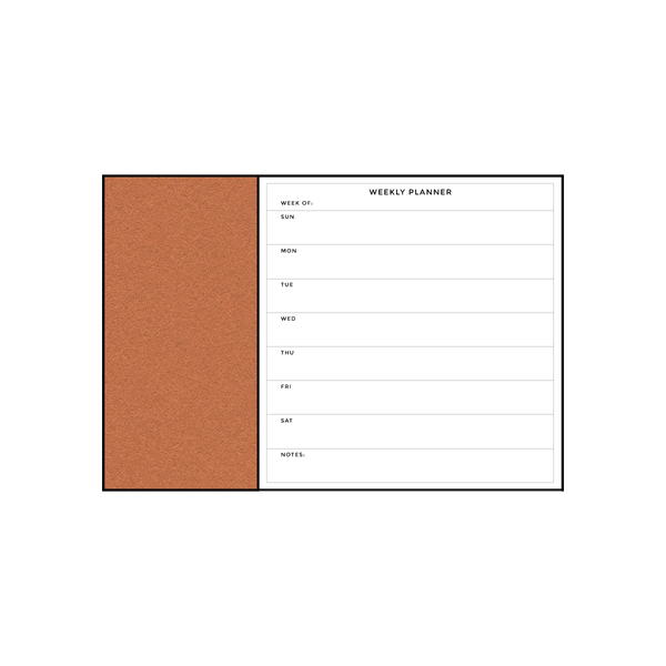 Combination Weekly Planner | Cinnamon Bark FORBO | Ebony Aluminum Minimalist Frame Landscape