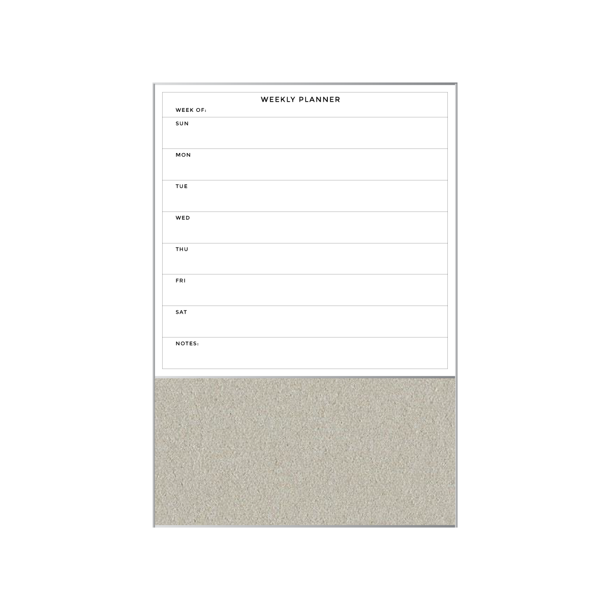 Combination Weekly Planner | Oyster Shell FORBO | Satin Aluminum Minimalist Frame Portrait