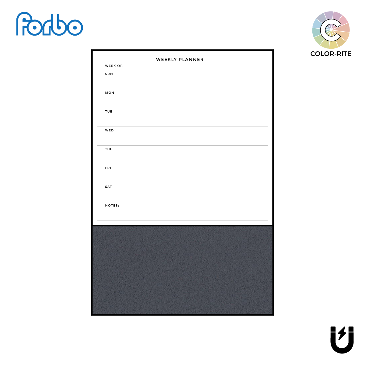 Combination Weekly Planner | Poppy Seed FORBO | Ebony Aluminum Minimal ...