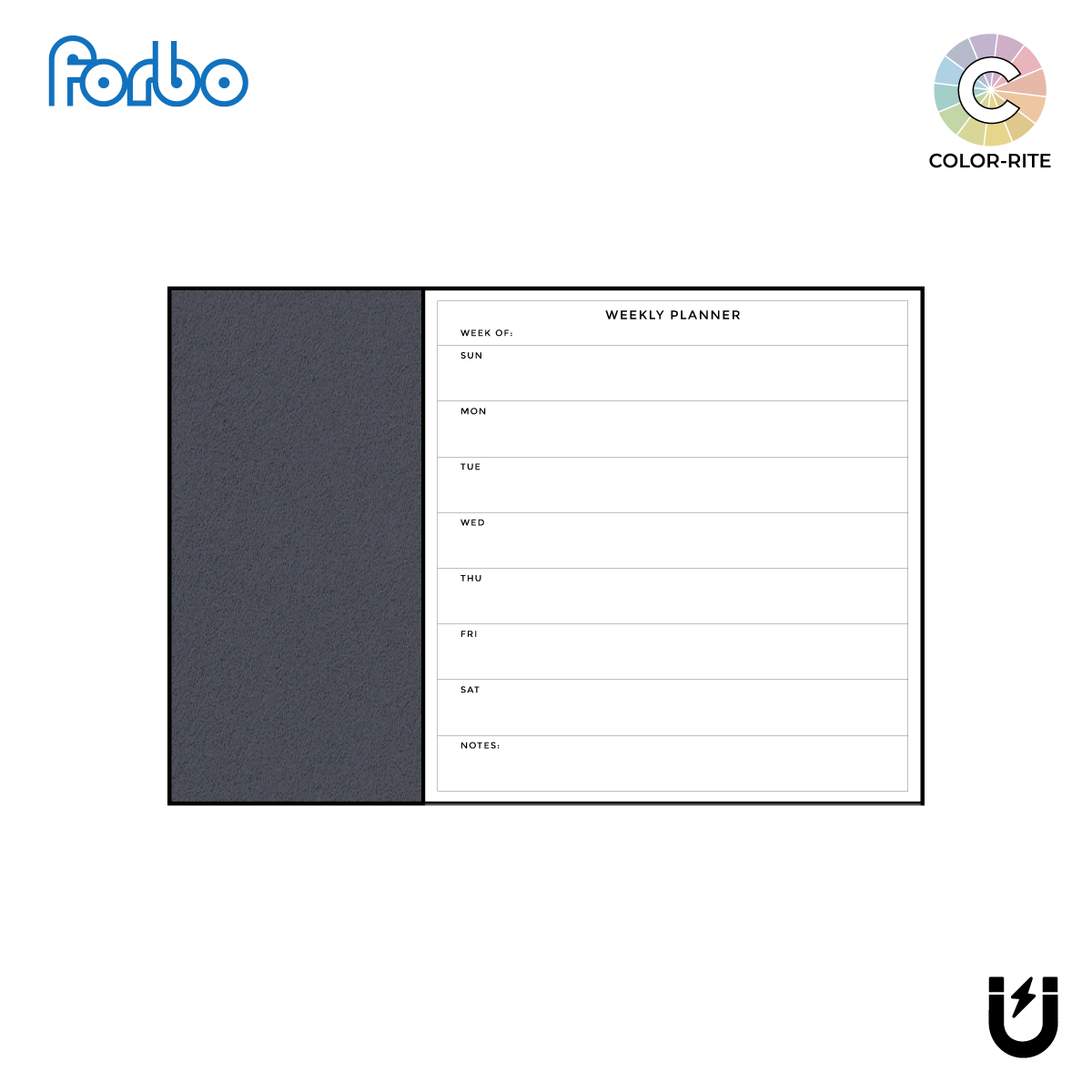 Combination Weekly Planner | Poppy Seed FORBO | Ebony Aluminum Minimal ...