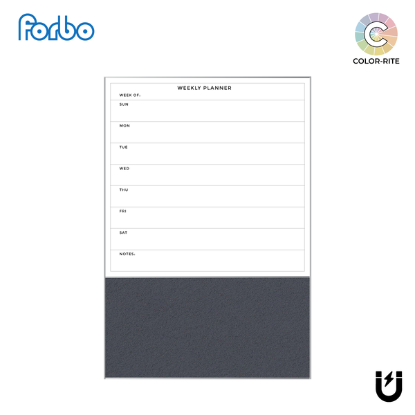 Combination Weekly Planner | Poppy Seed FORBO | Satin Aluminum Minimalist Frame Portrait