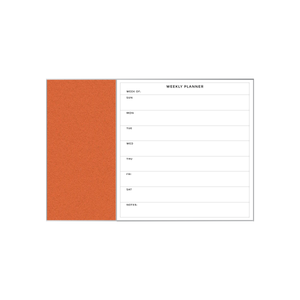 Combination Weekly Planner | Tangerine Zest FORBO | Satin Aluminum Minimalist Frame Landscape