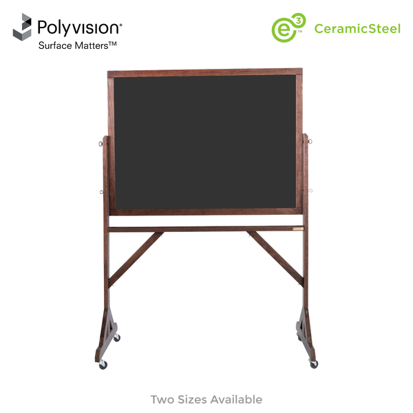 Dark Walnut Wood Frame | Portable Ceramic Steel Chalkboard