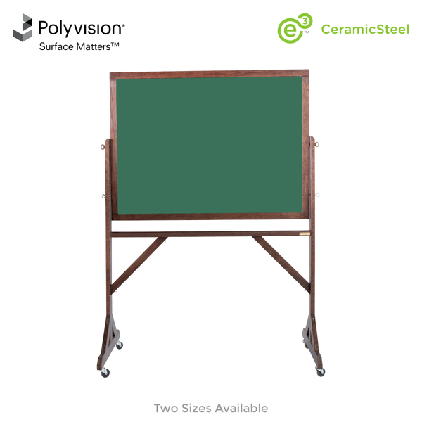 Dark Walnut Wood Frame | Portable Ceramic Steel Chalkboard