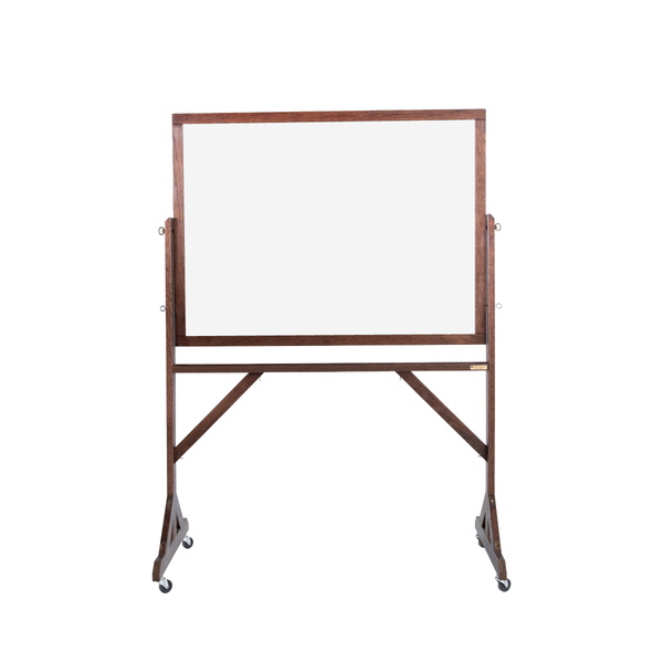 Dark Walnut Wood Frame | Portable Ceramic Steel Whiteboard