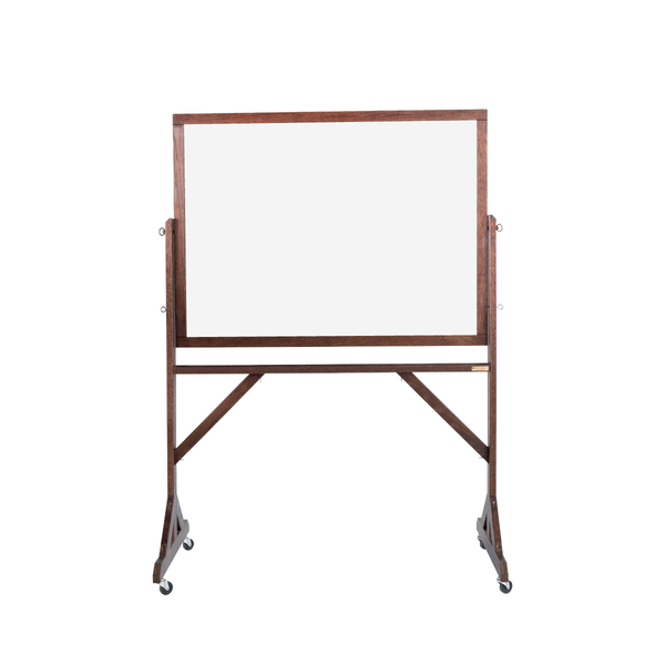Dark Walnut Wood Frame | Portable Ceramic Steel Whiteboard