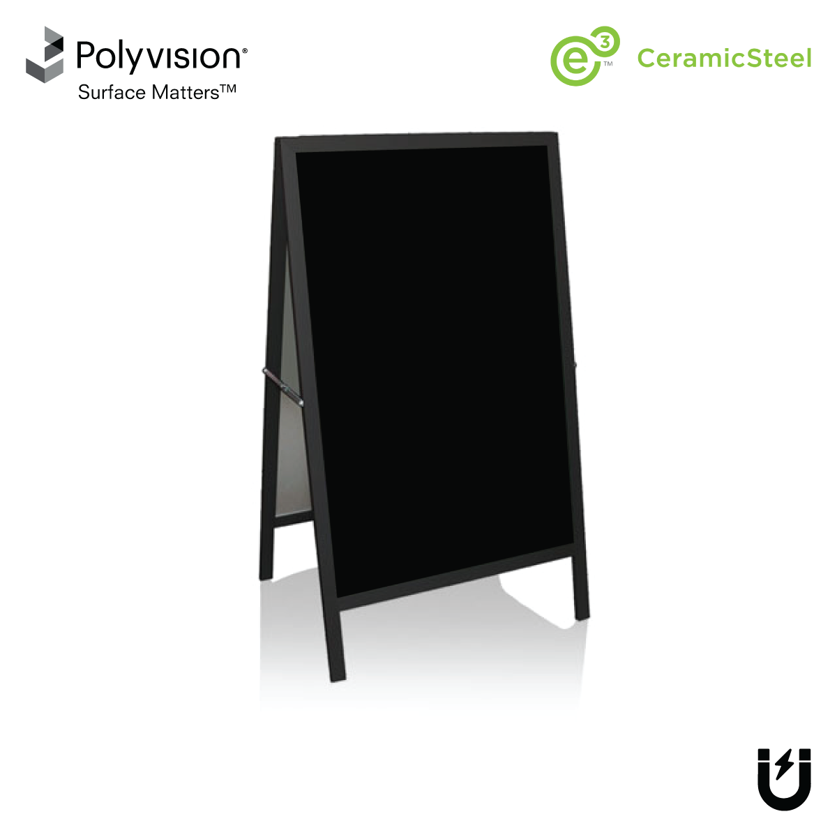 Ebony Aluminum A-Frame | Ceramic Steel Chalkboard – New York
