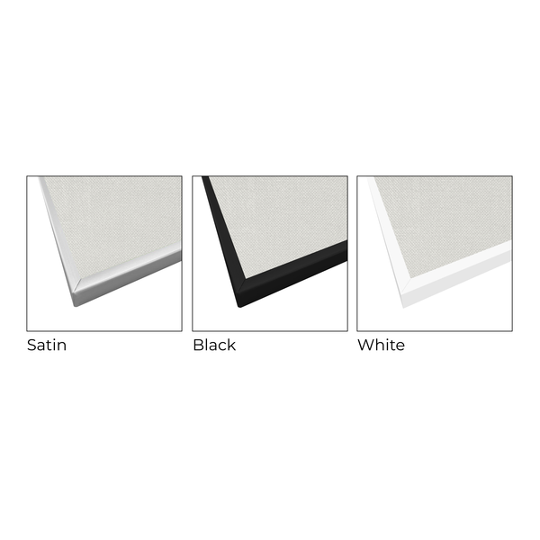 White | Landscape Fabric Bulletin Board with Minimalist Frame