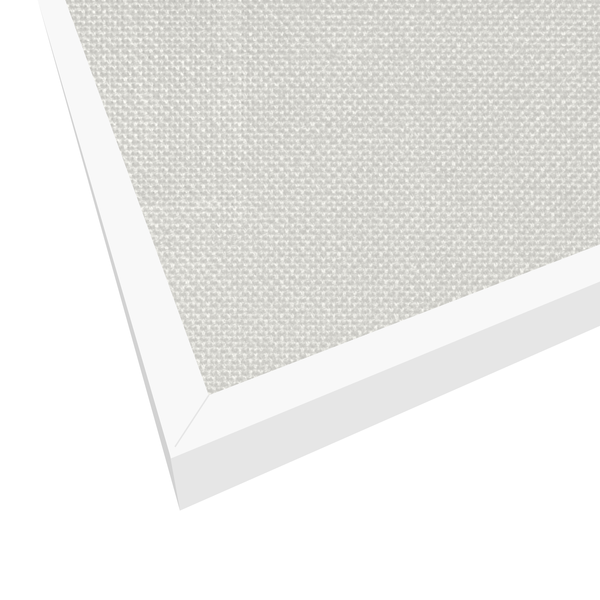 White | Landscape Fabric Bulletin Board with Minimalist Frame