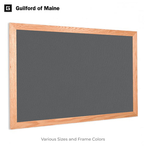 Medium Grey | Fabric Bulletin Board with Wood Frame