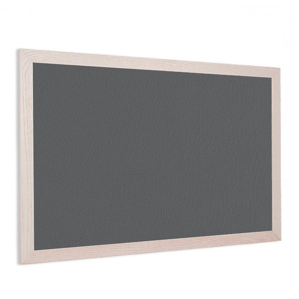 Medium Grey | Fabric Bulletin Board with Wood Frame