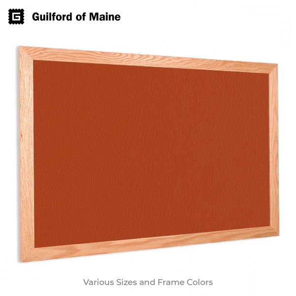 Orange | Fabric Bulletin Board with Wood Frame