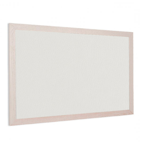 White | Fabric Bulletin Board with Wood Frame