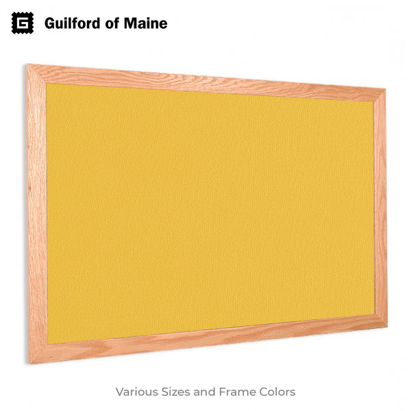 Yellow | Fabric Bulletin Board with Wood Frame