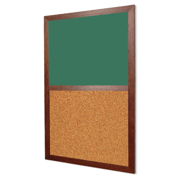Wood Frame | Green Lam-Rite Portrait Chalkboard & Natural Cork