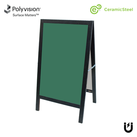 Ebony Oak A-Frame | Green Ceramic Steel Chalkboard