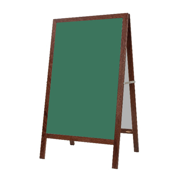 Walnut Oak A-Frame | Green Lam-Rite Chalkboard
